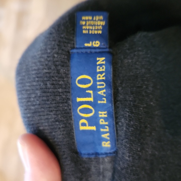Polo Ralph Lauren Size Large Grey 1/4 Zip Pullover 100% Cotton - Picture 9 of 16